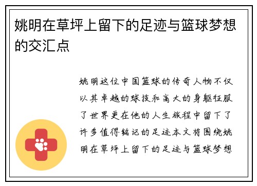 姚明在草坪上留下的足迹与篮球梦想的交汇点